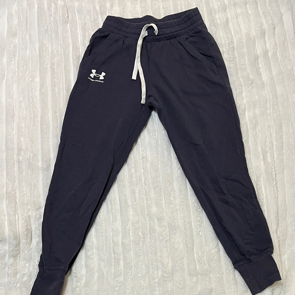 Under Armour Navy Joggers with White Accents